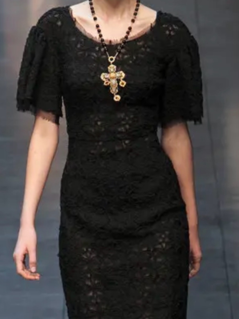 vintage dolce & gabbana lace midi dress